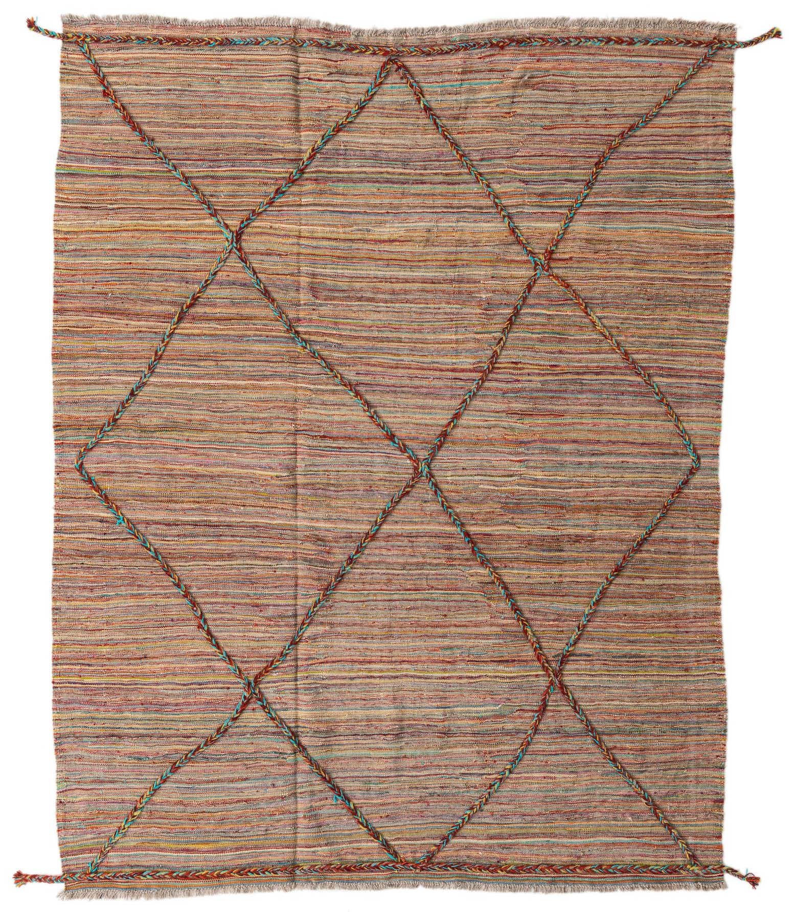 5' 9 x 7' 6 Hand Knotted Moroccan Wool Rug