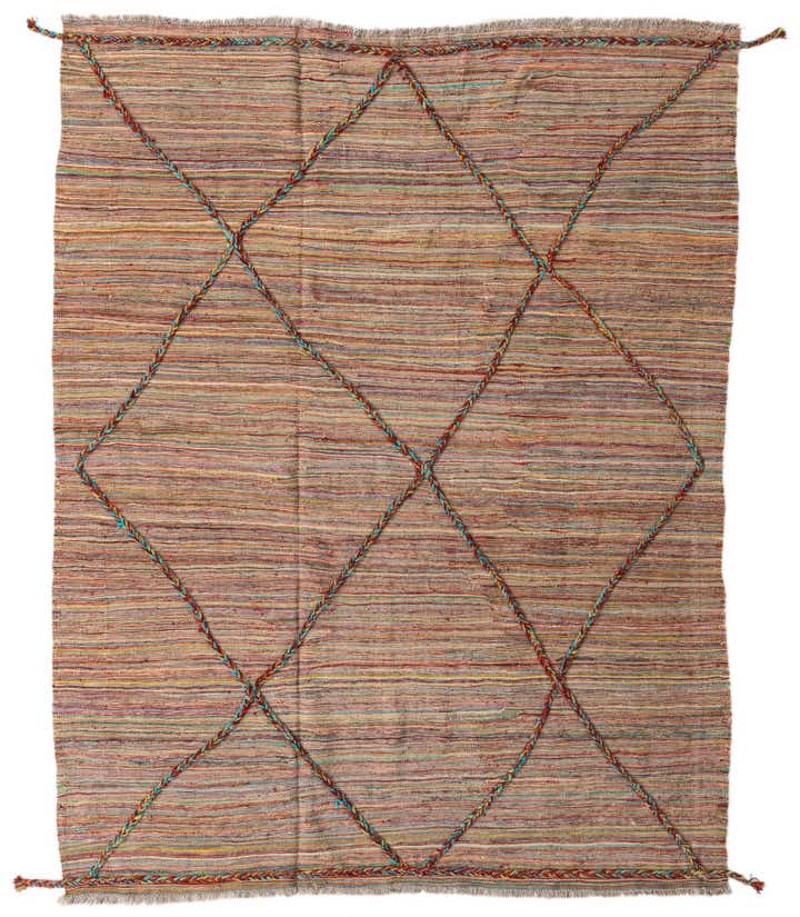 5' 9 x 7' 6 Hand Knotted Moroccan Wool Rug