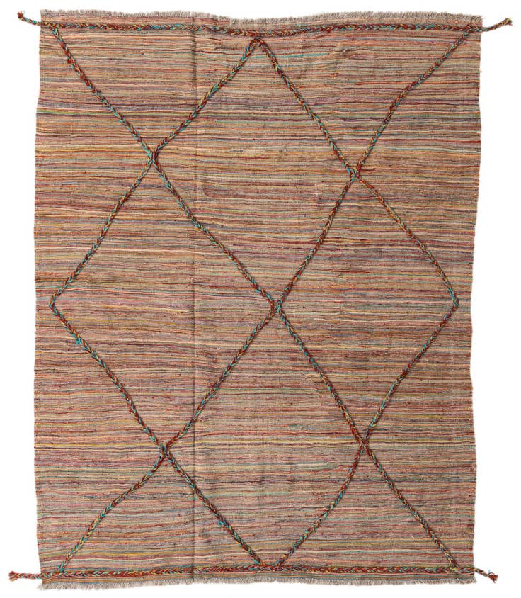 Detail image of 5' 9 x 7' 6 Hand Knotted Moroccan Wool Rug