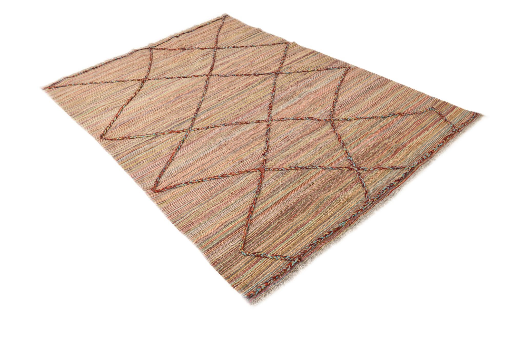 5' 5 x 7' 8 Hand Knotted Moroccan Wool Rug