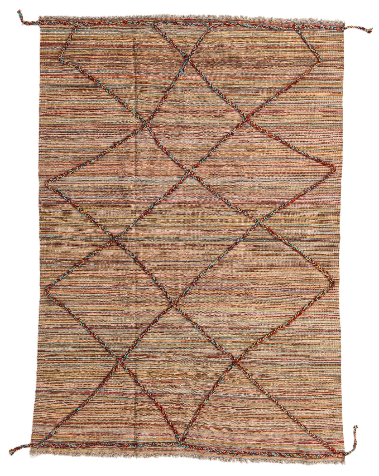 5' 5 x 7' 8 Hand Knotted Moroccan Wool Rug