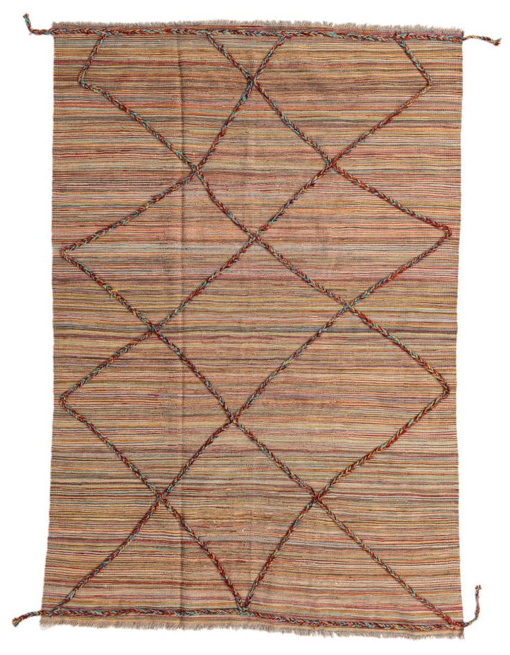 Detail image of 5' 5 x 7' 8 Hand Knotted Moroccan Wool Rug
