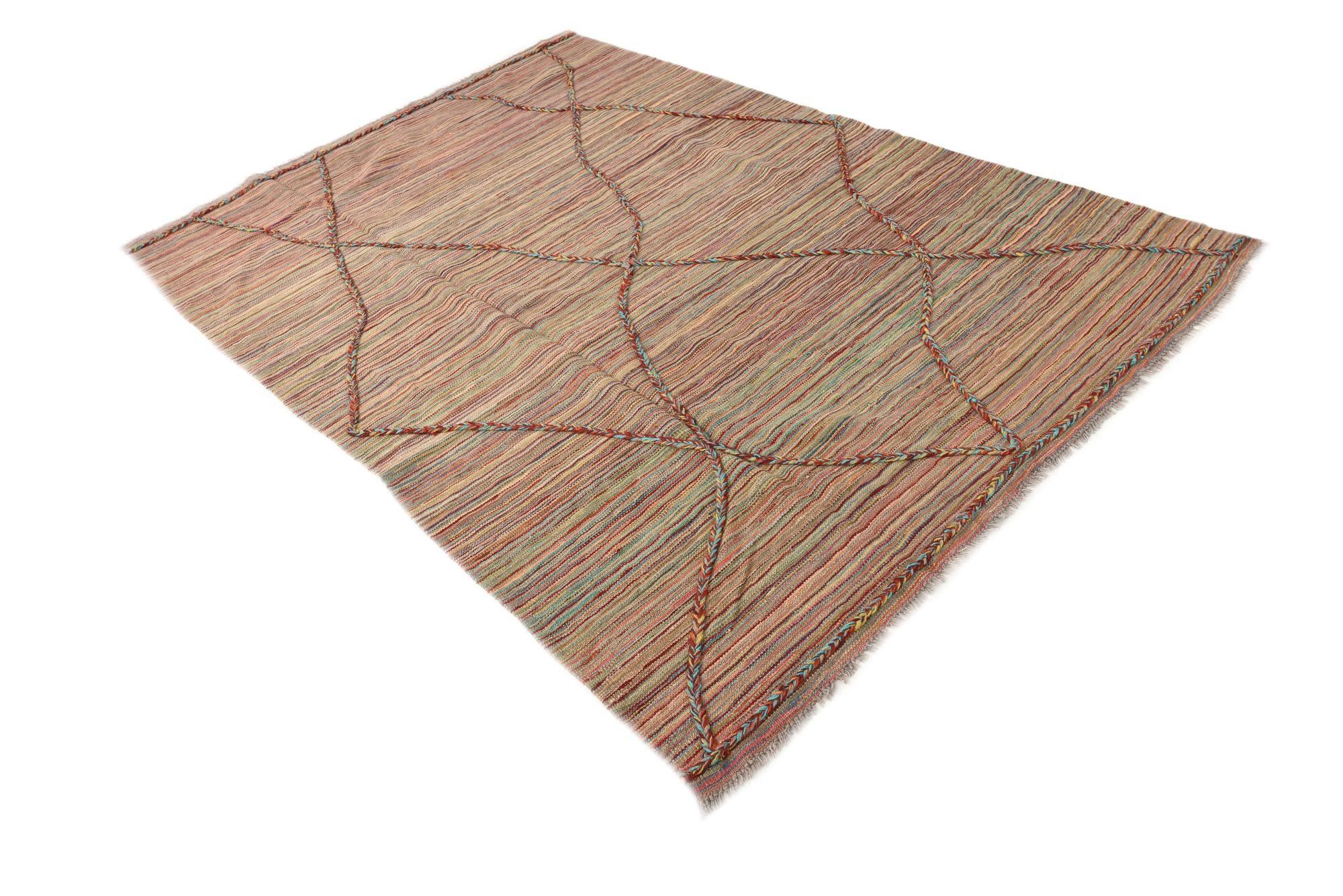 5' 4 x 7' 7 Hand Knotted Moroccan Wool Rug
