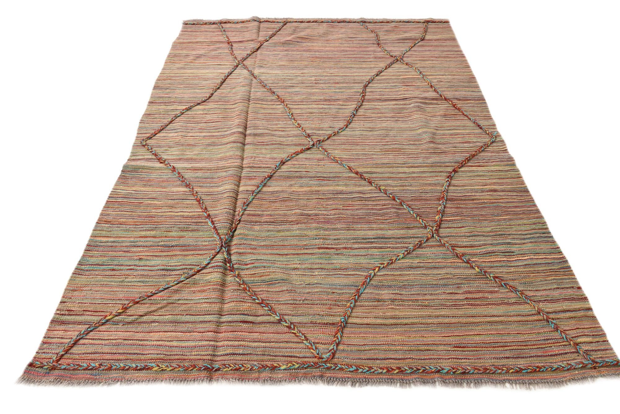 5' 4 x 7' 7 Hand Knotted Moroccan Wool Rug