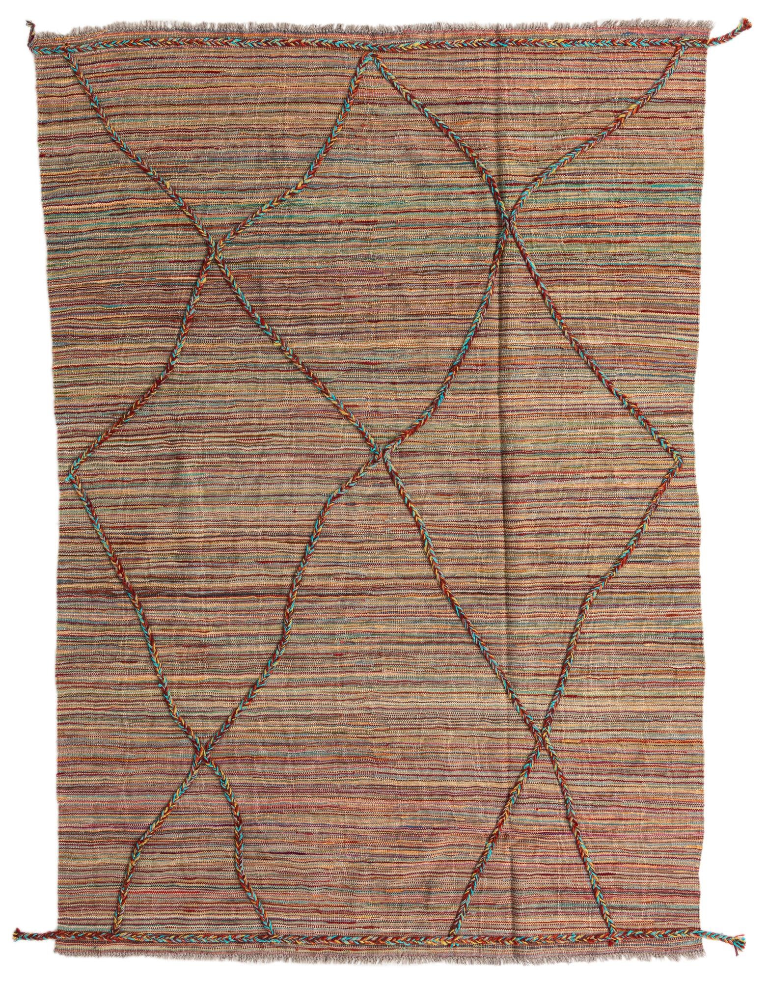 5' 4 x 7' 7 Hand Knotted Moroccan Wool Rug
