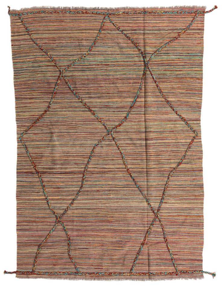 Detail image of 5' 4 x 7' 7 Hand Knotted Moroccan Wool Rug