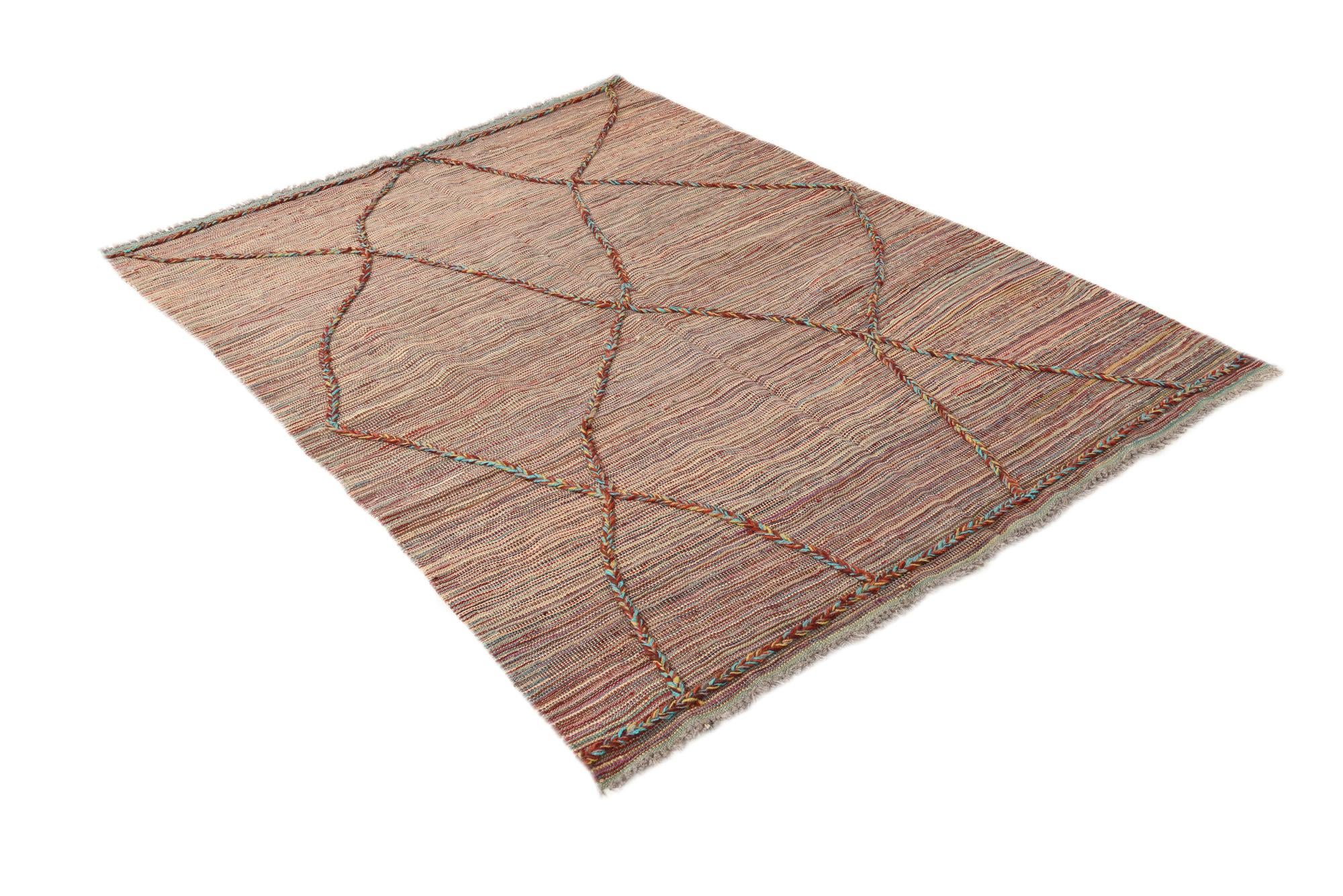 4' 8 x 6' 6 Hand Knotted Moroccan Wool Rug