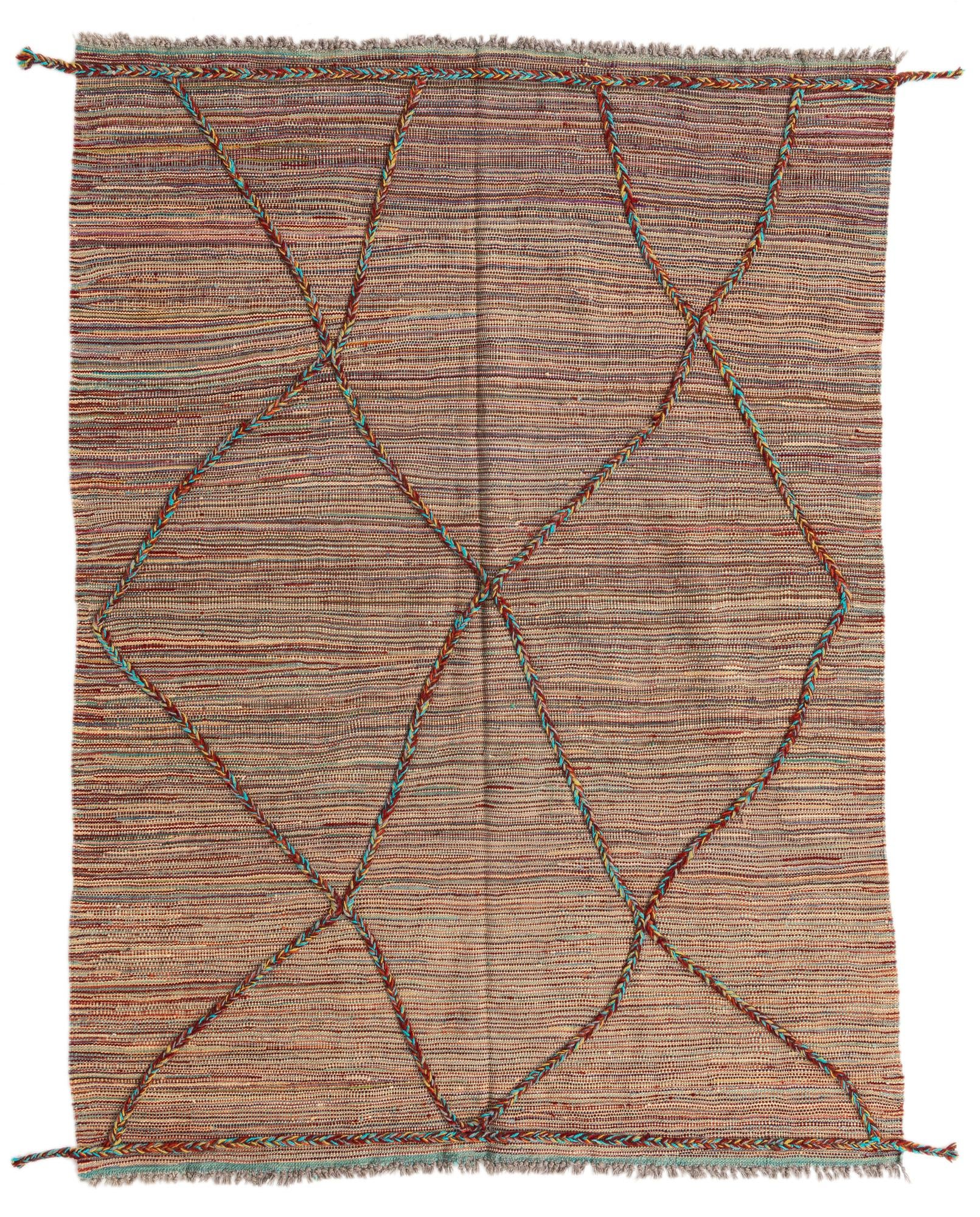 4' 8 x 6' 6 Hand Knotted Moroccan Wool Rug