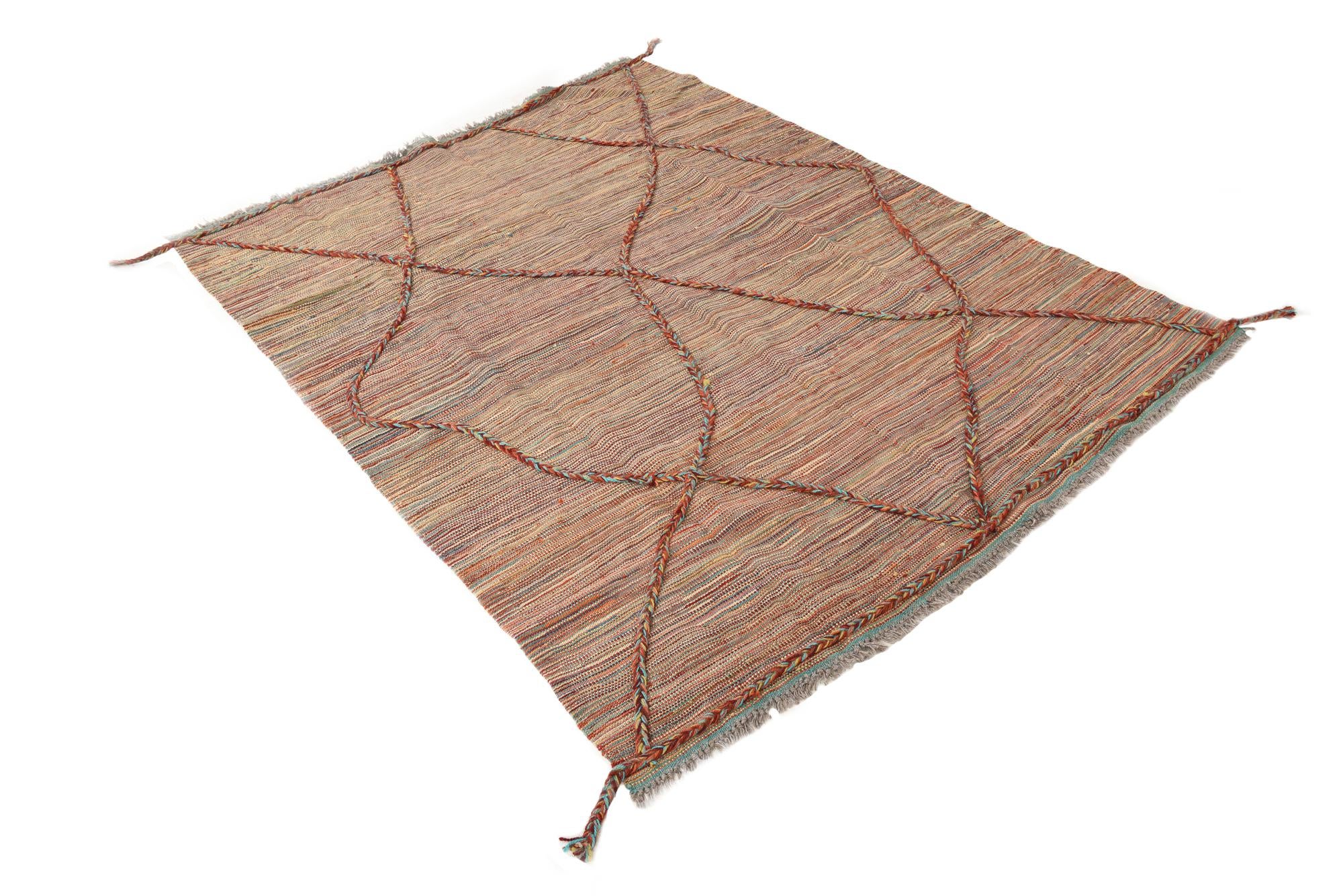 4' 11 x 6' 5 Hand Knotted Moroccan Wool Rug