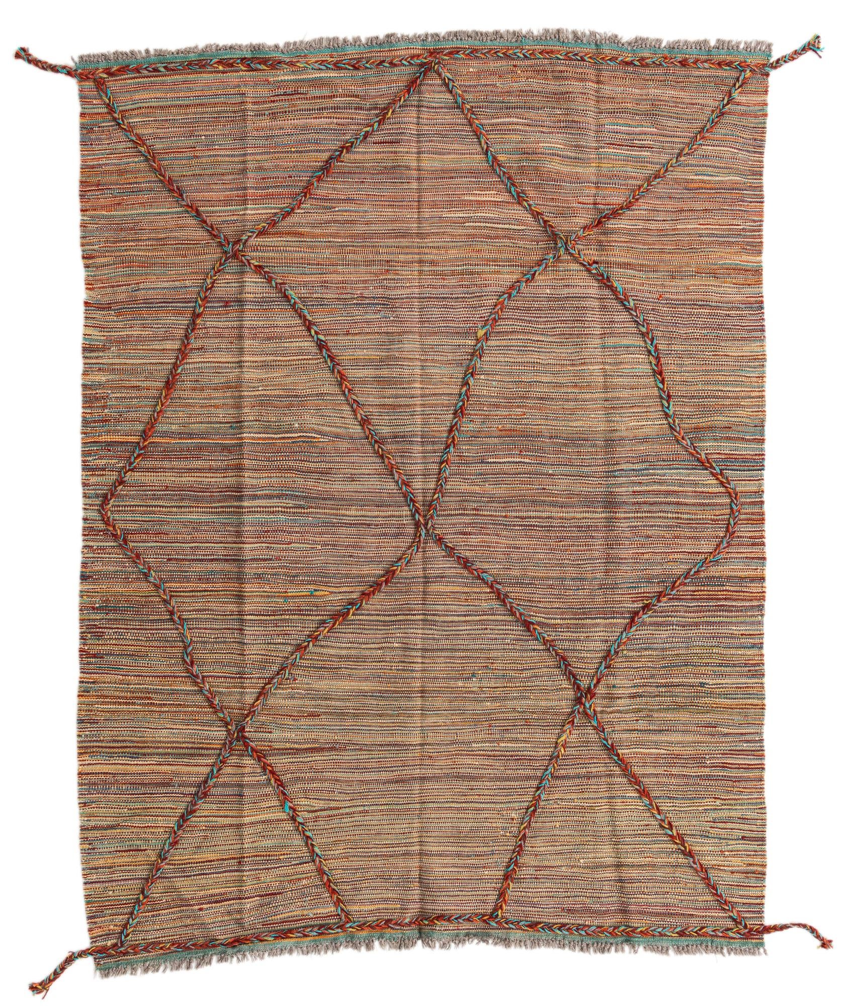 4' 11 x 6' 5 Hand Knotted Moroccan Wool Rug