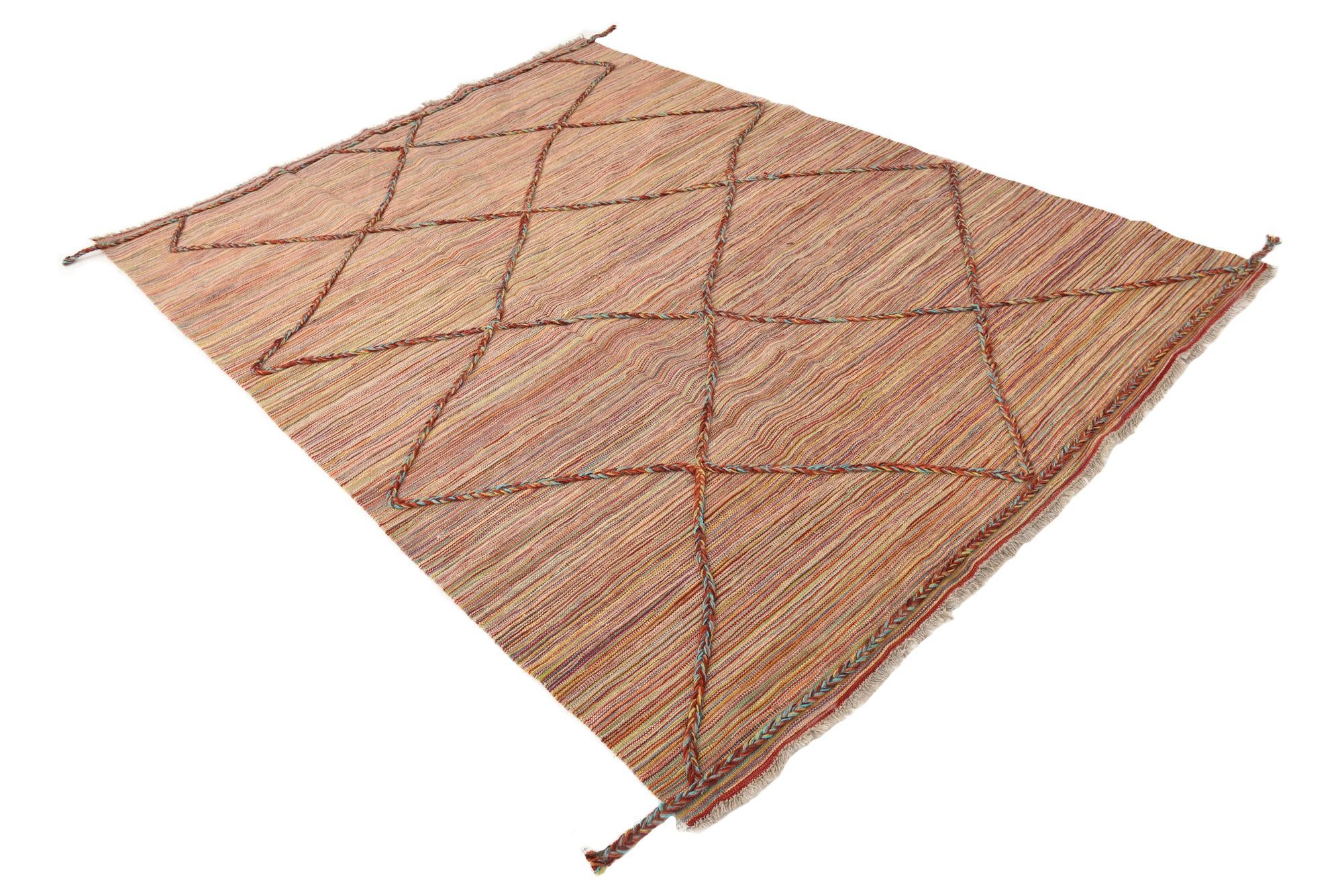 5' 8 x 7' 8 Hand Knotted Moroccan Wool Rug