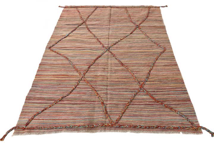 4' 9 x 6' 3 Hand Knotted Moroccan Wool Rug