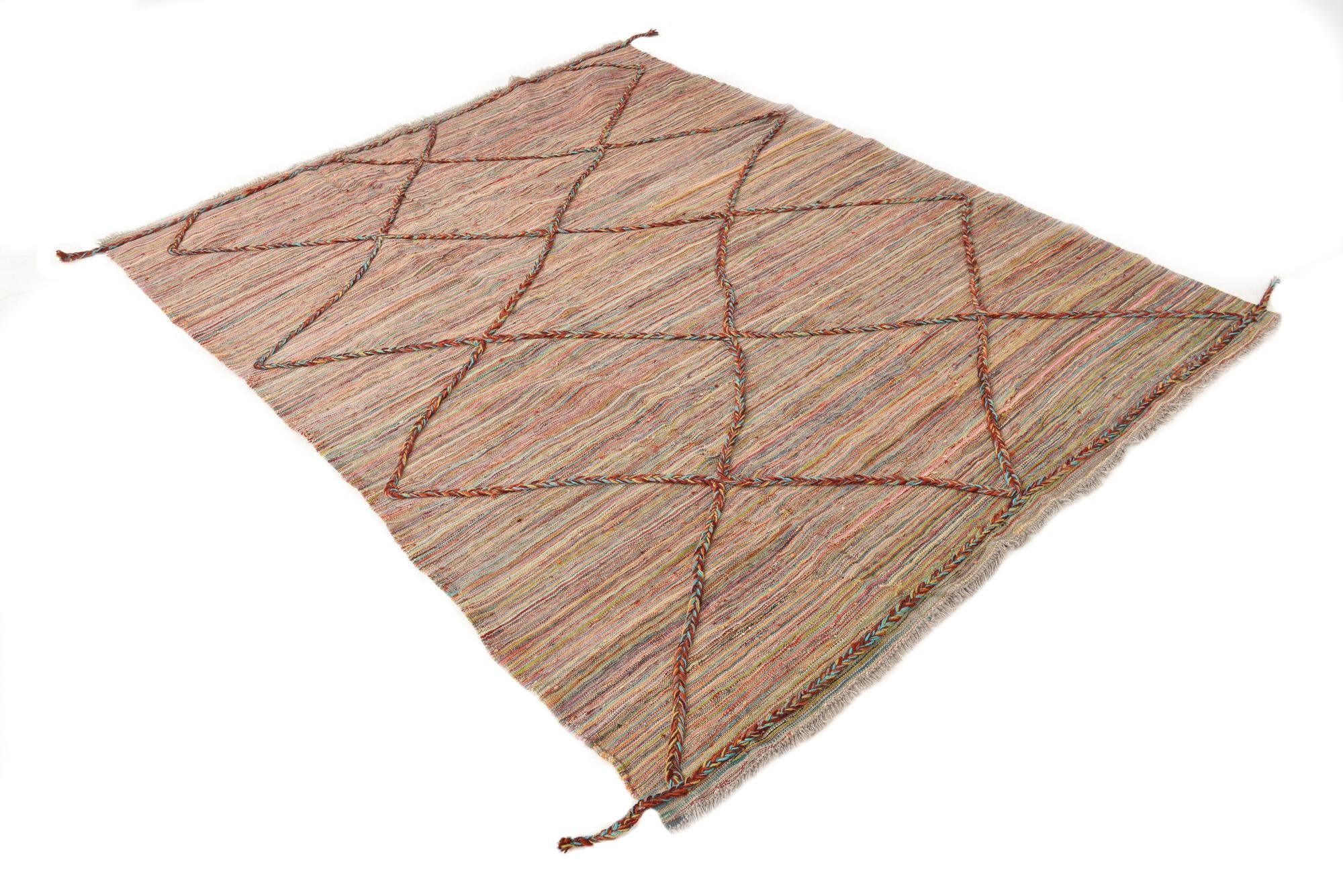 5' 7 x 7' 5 Hand Knotted Moroccan Wool Rug