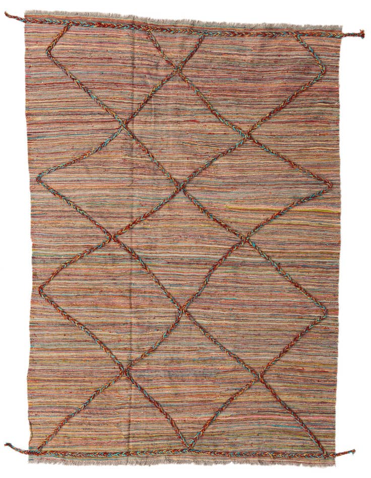 Detail image of 5' 7 x 7' 5 Hand Knotted Moroccan Wool Rug