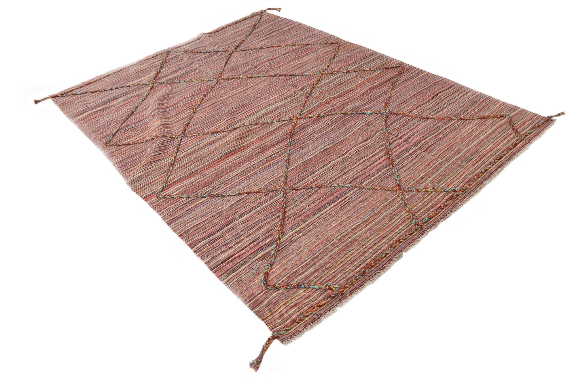 5' 10 x 8' Hand Knotted Moroccan Wool Rug