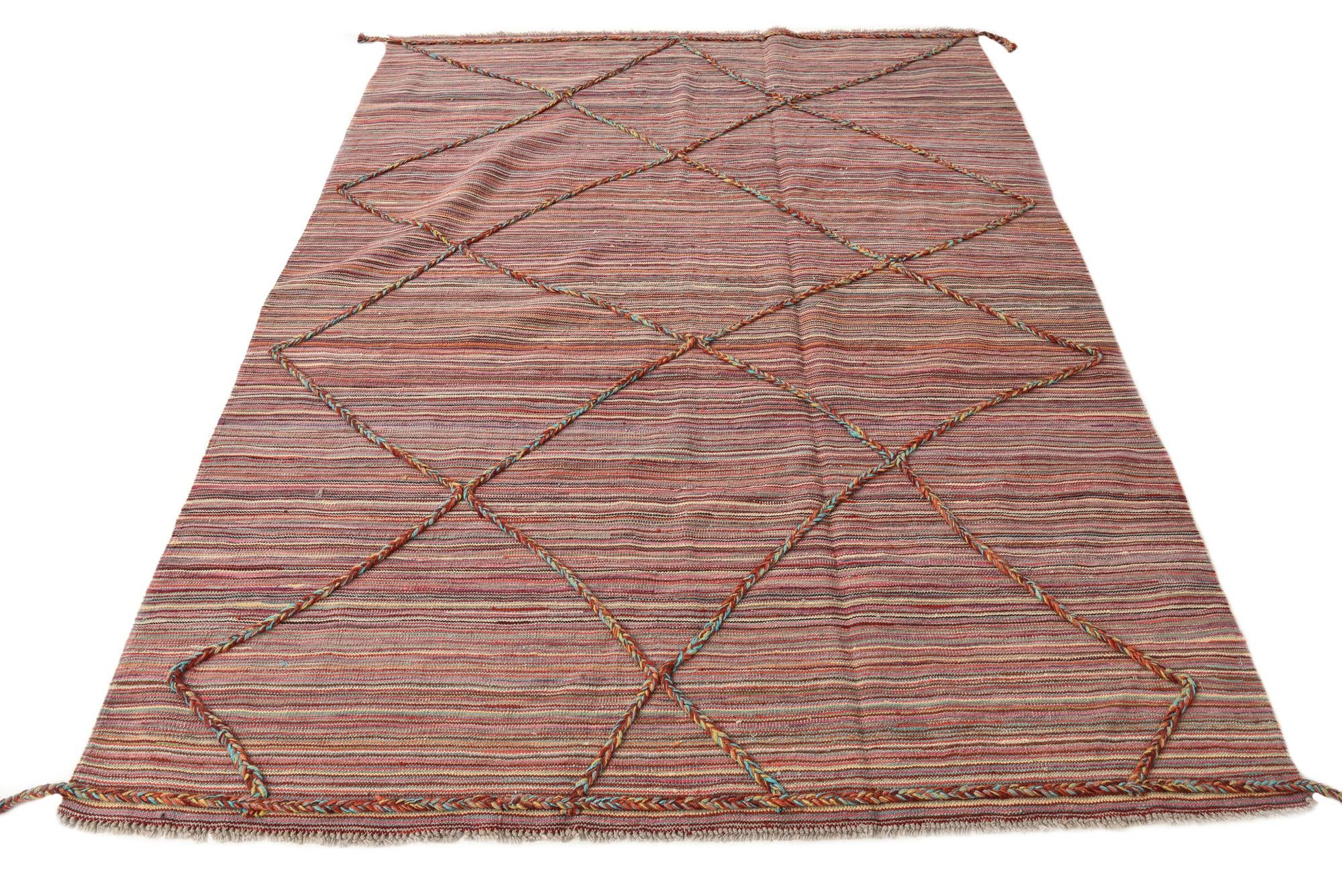 5' 10 x 8' Hand Knotted Moroccan Wool Rug