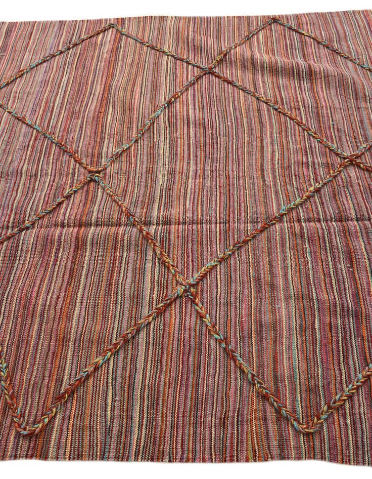 Detail image of 5' 10 x 8'  Hand Knotted Moroccan Wool Rug