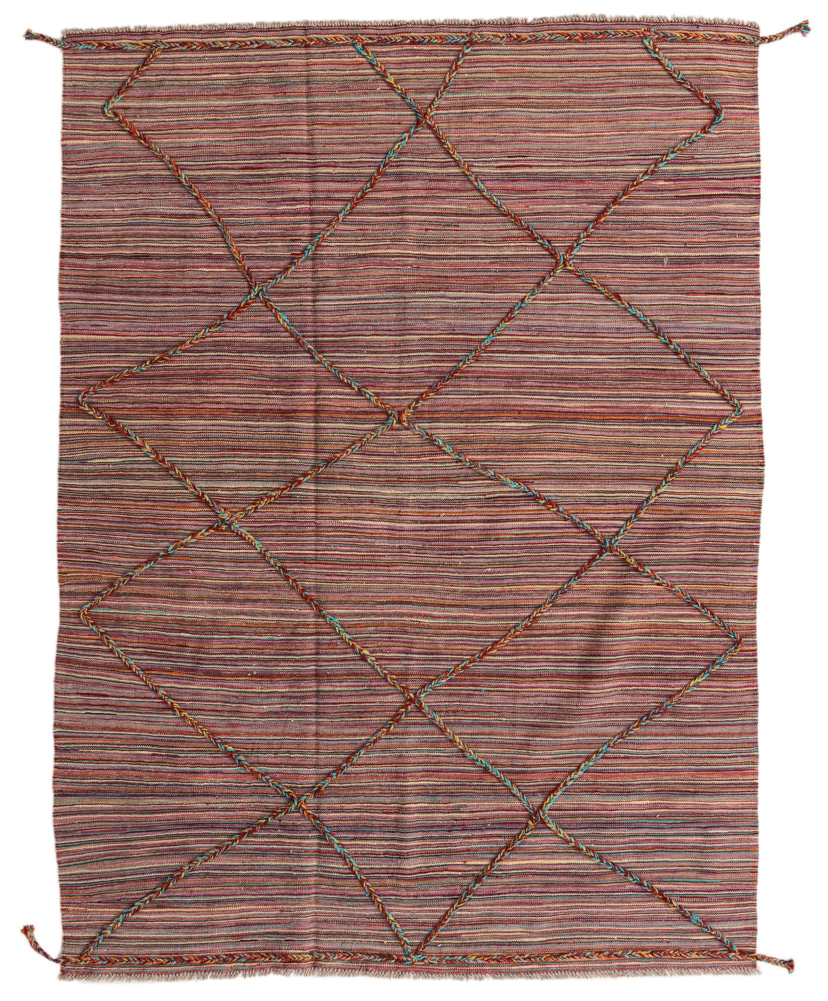 5' 10 x 8' Hand Knotted Moroccan Wool Rug