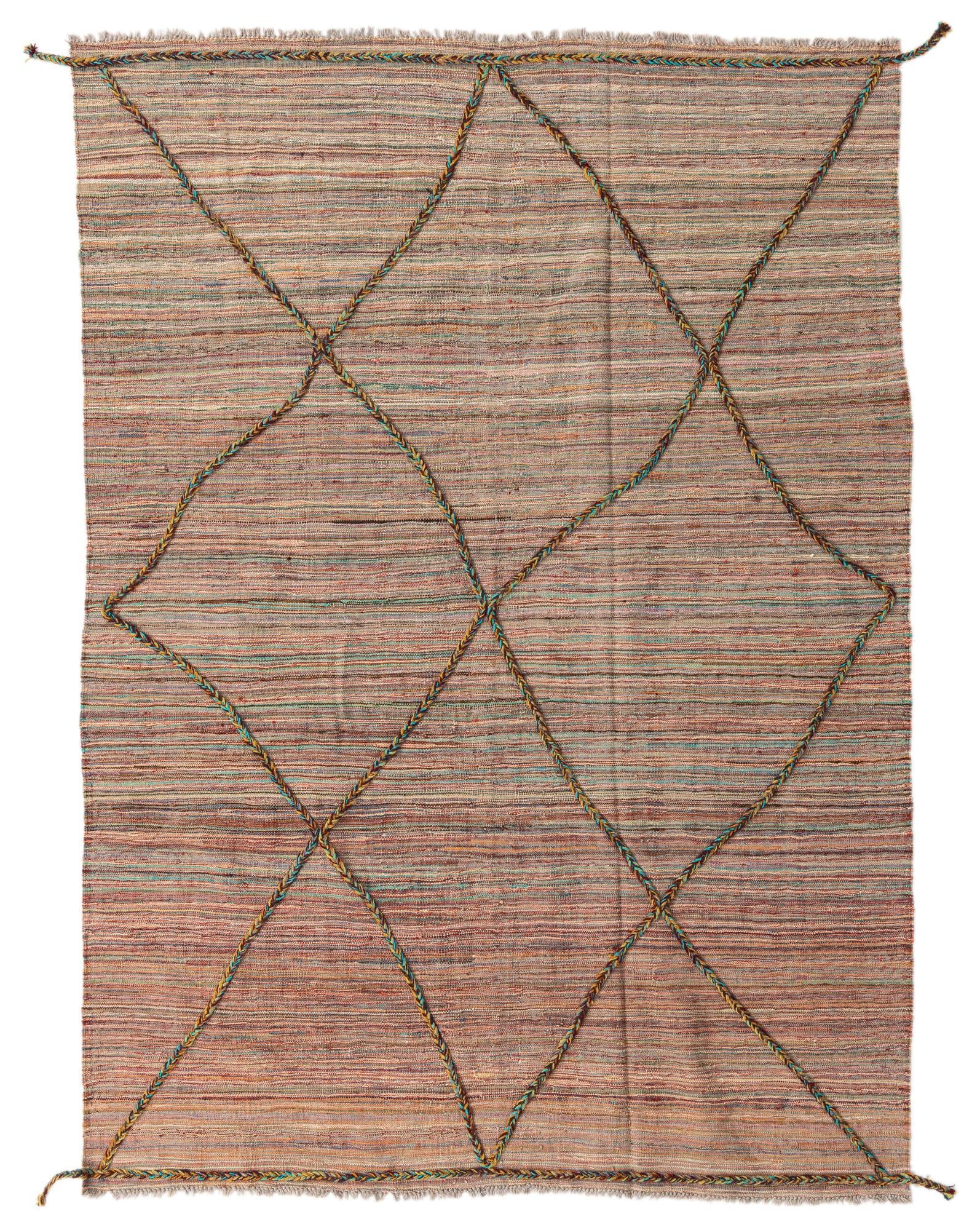 5' 9 x 7' 11 Hand Knotted Moroccan Wool Rug