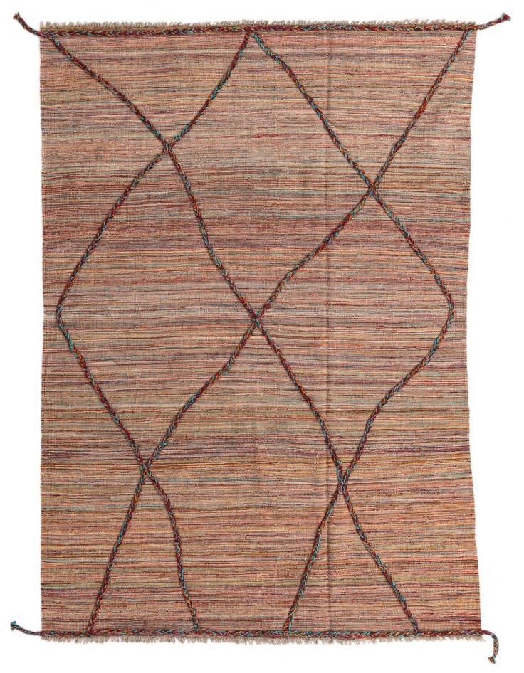 Detail image of 5' 6 x 7' 9 Hand Knotted Moroccan Wool Rug