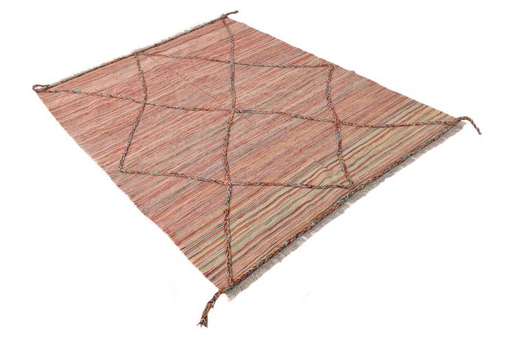 Detail image of 4' 10 x 6' 2 Hand Knotted Moroccan Wool Rug