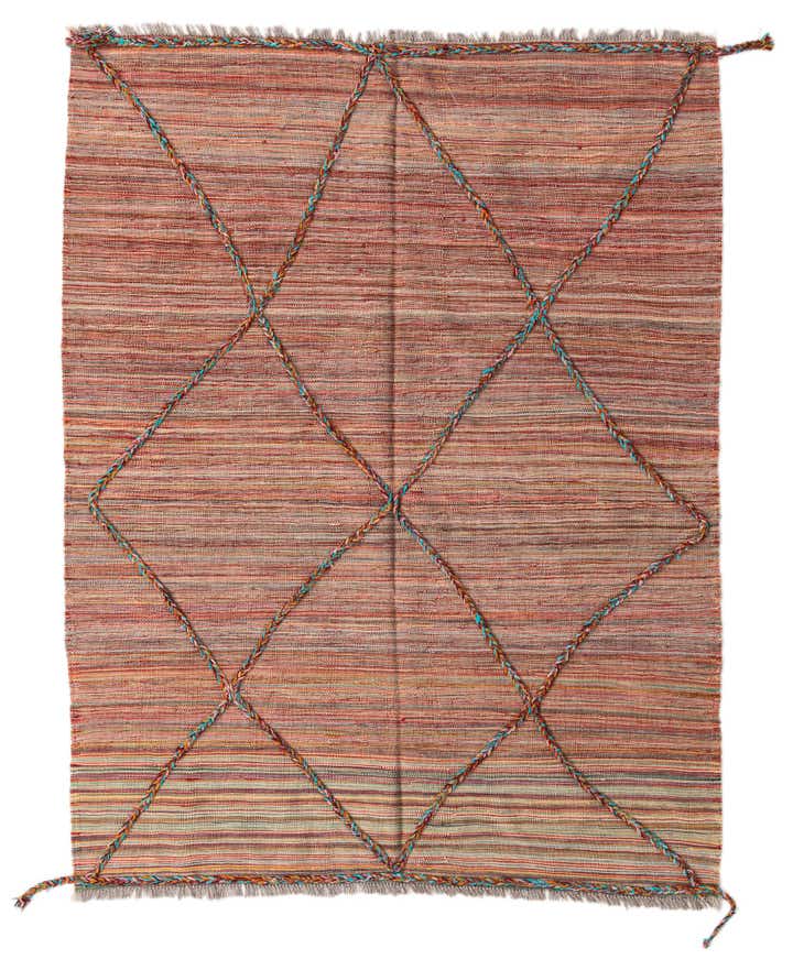 4' 10 x 6' 2 Hand Knotted Moroccan Wool Rug
