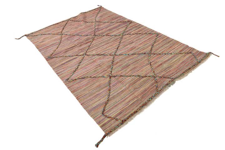 5' 3 x 7' 9 Hand Knotted Moroccan Wool Rug