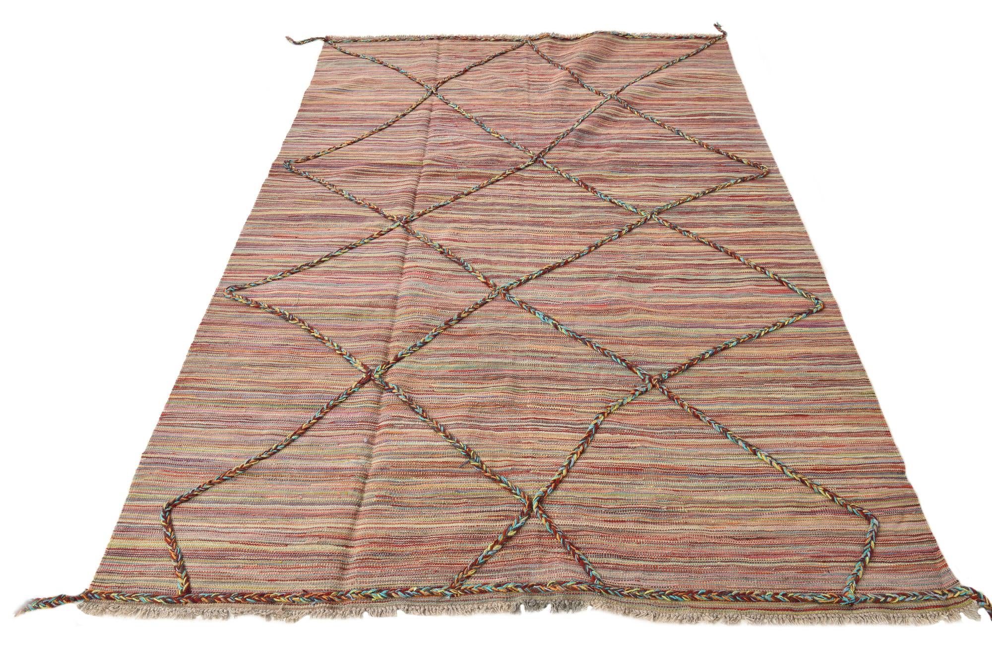5' 3 x 7' 9 Hand Knotted Moroccan Wool Rug