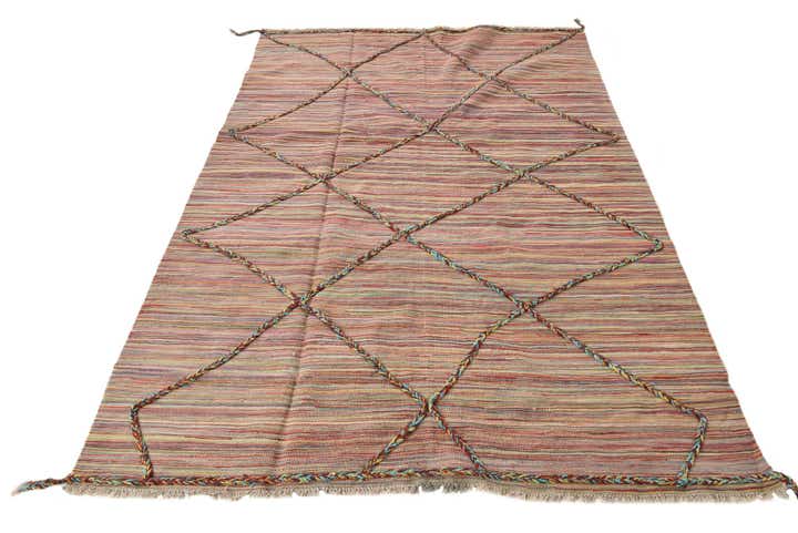 5' 3 x 7' 9 Hand Knotted Moroccan Wool Rug