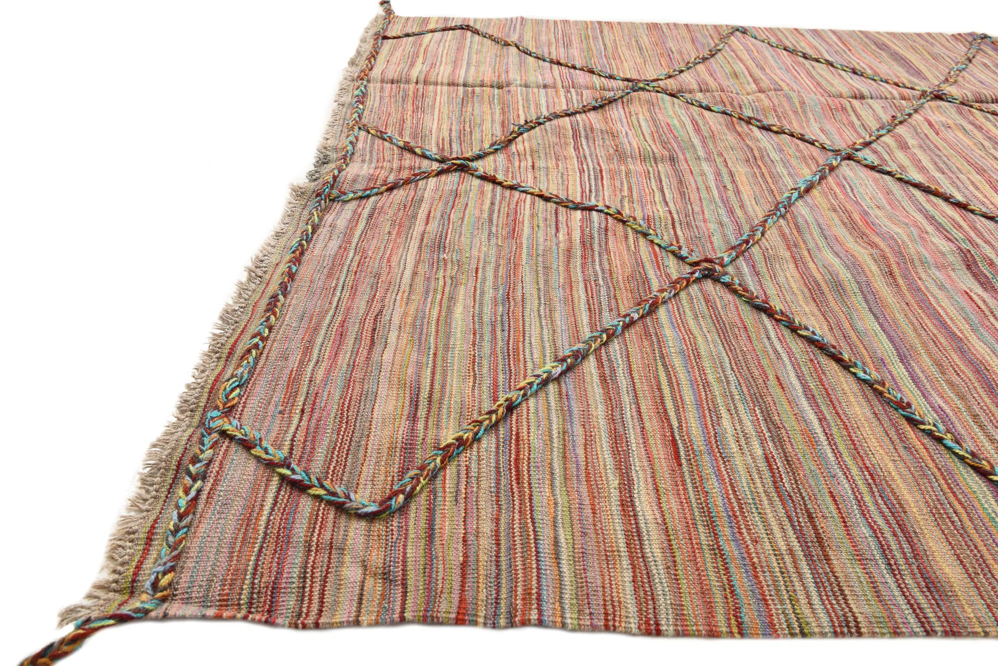 5' 3 x 7' 9 Hand Knotted Moroccan Wool Rug