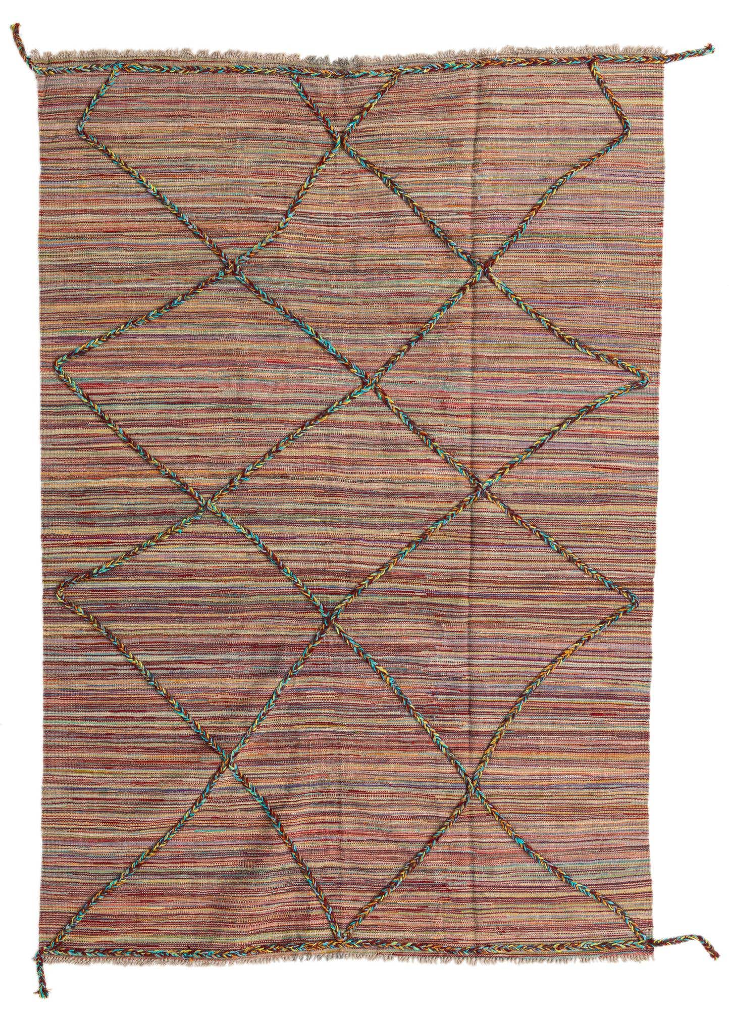 5' 3 x 7' 9 Hand Knotted Moroccan Wool Rug