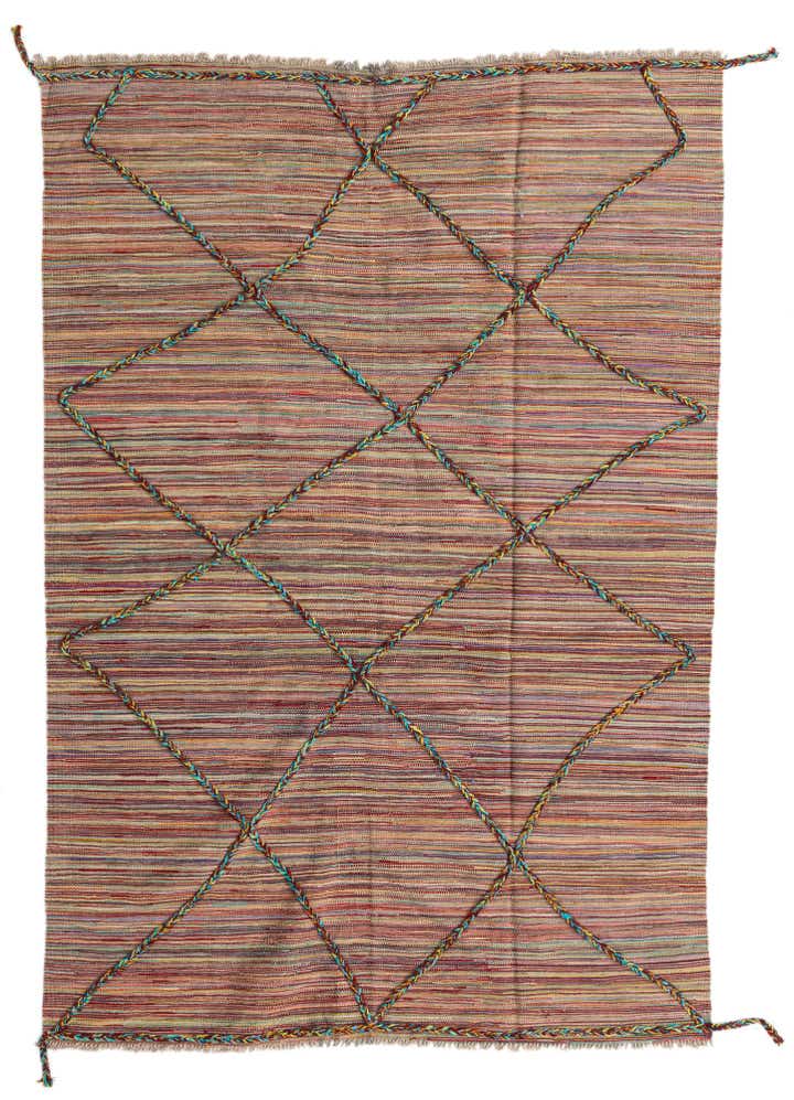 5' 3 x 7' 9 Hand Knotted Moroccan Wool Rug