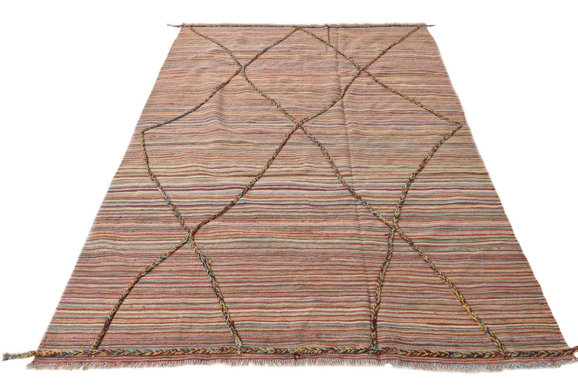 5' 9 x 8' 1 Hand Knotted Moroccan Wool Rug
