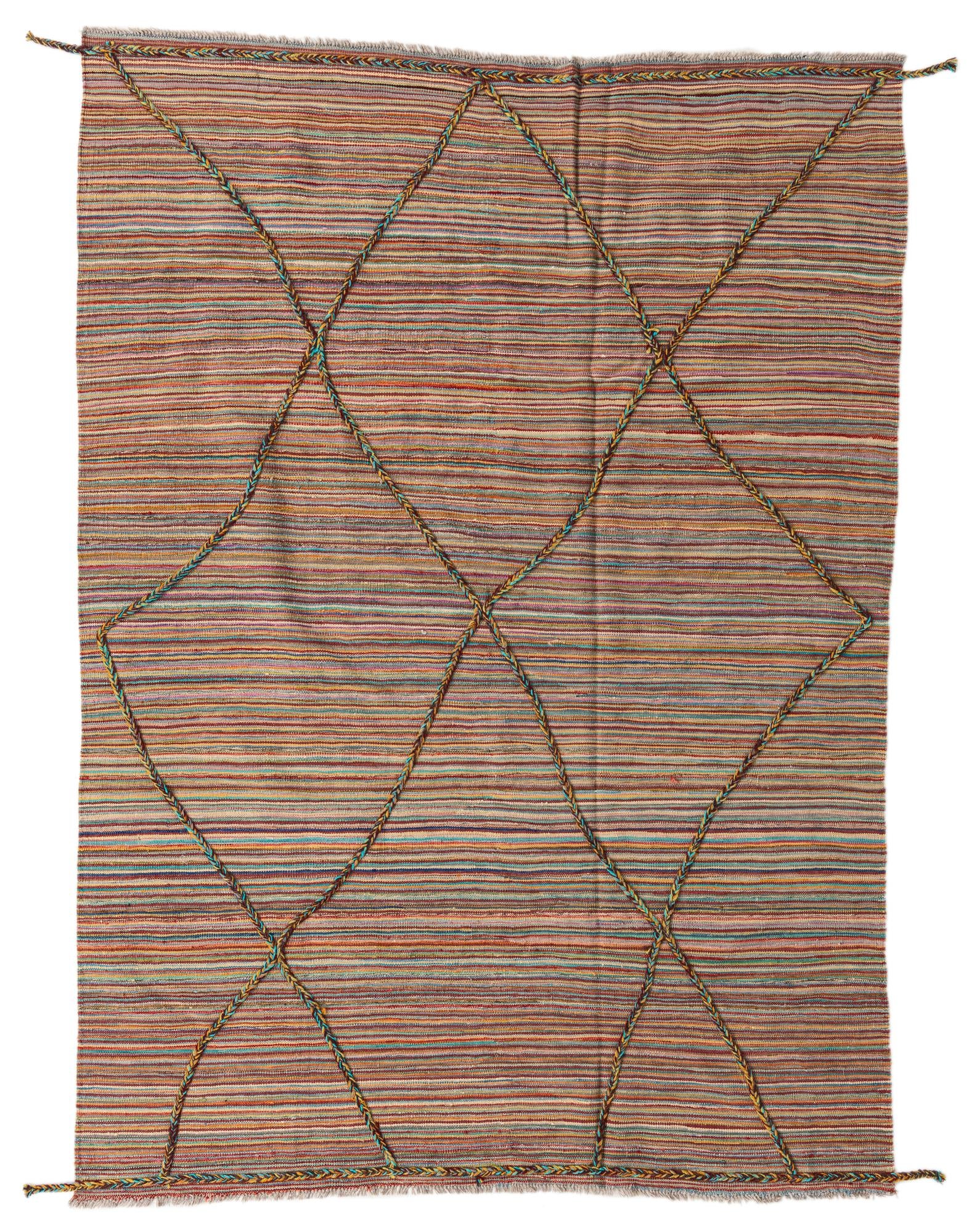 5' 9 x 8' 1 Hand Knotted Moroccan Wool Rug