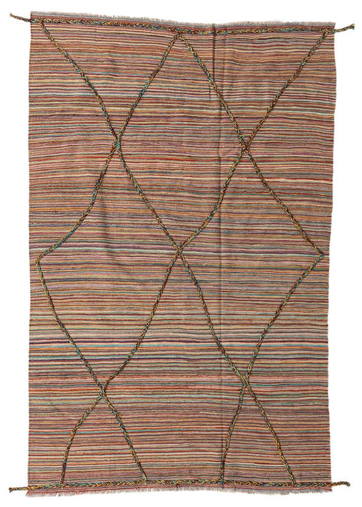 5' 9 x 8' 1 Hand Knotted Moroccan Wool Rug