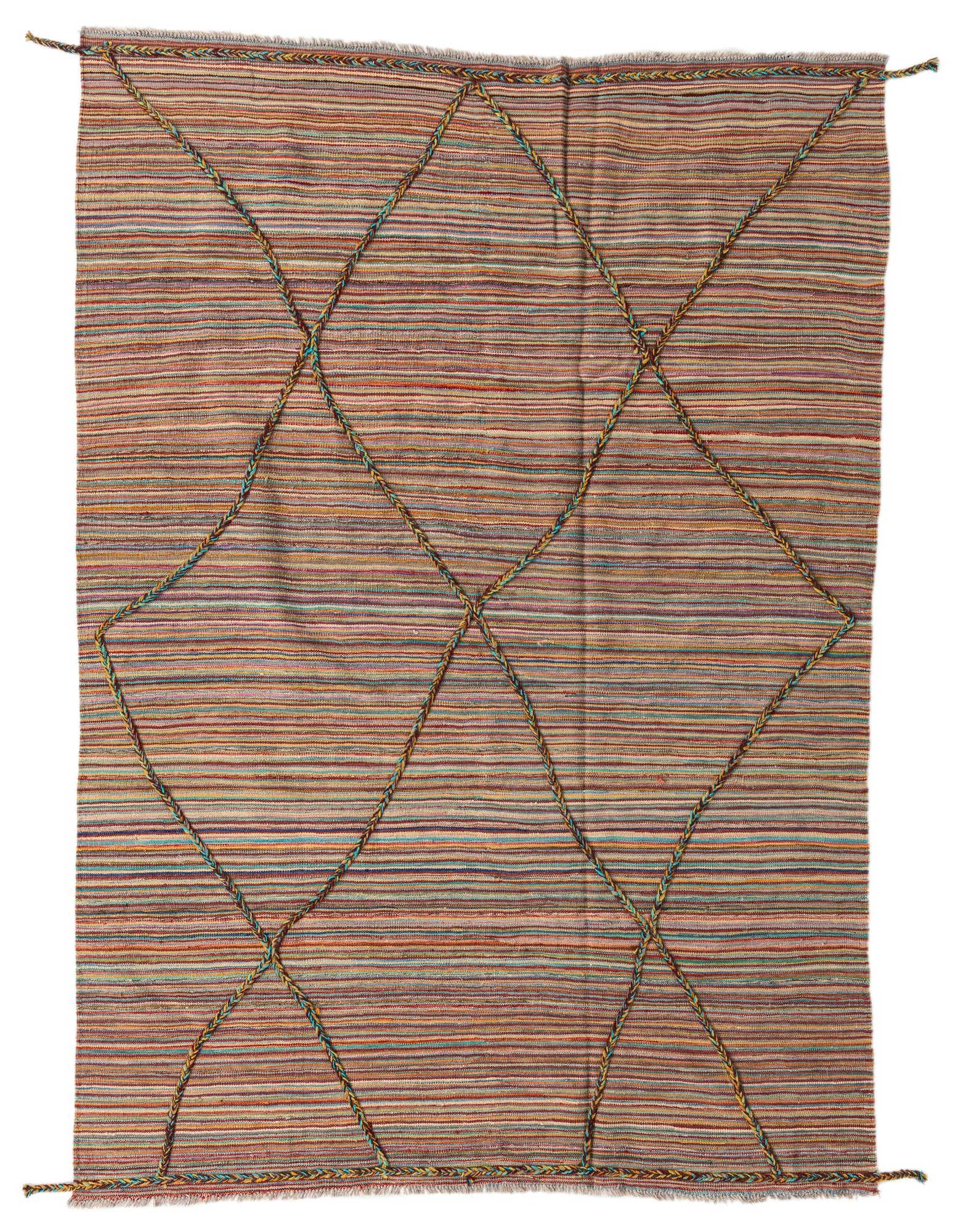 5' 9 x 8' 1 Hand Knotted Moroccan Wool Rug