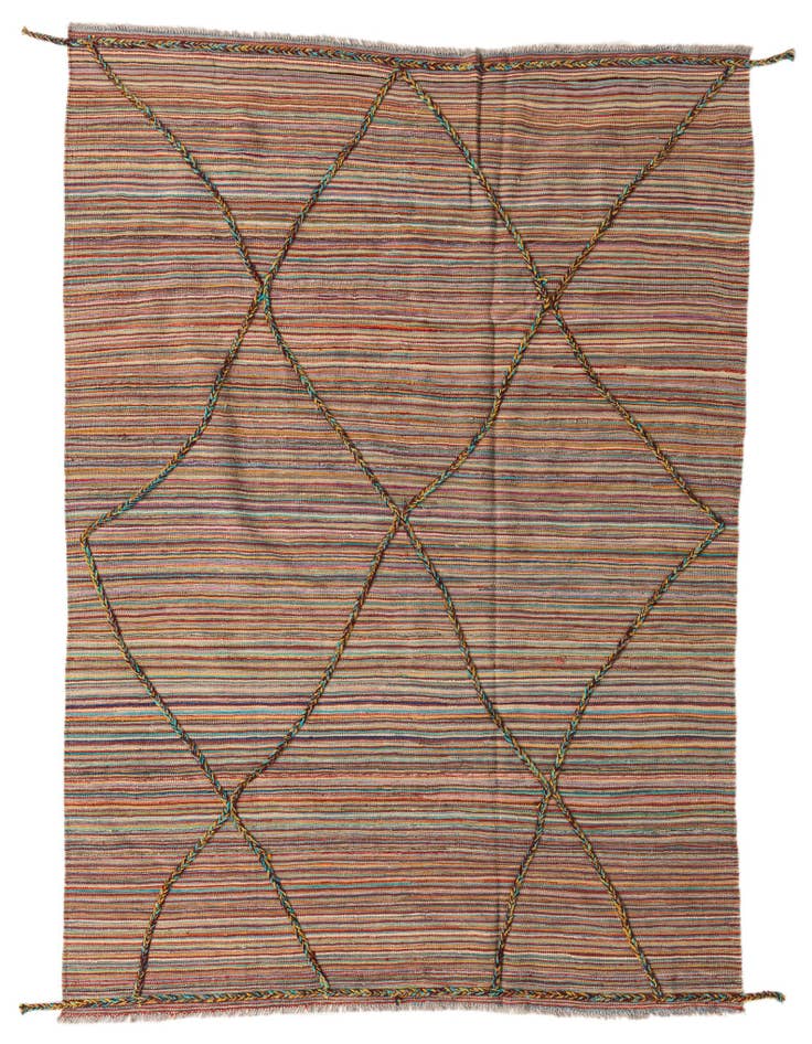 Detail image of 5' 9 x 8' 1 Hand Knotted Moroccan Wool Rug