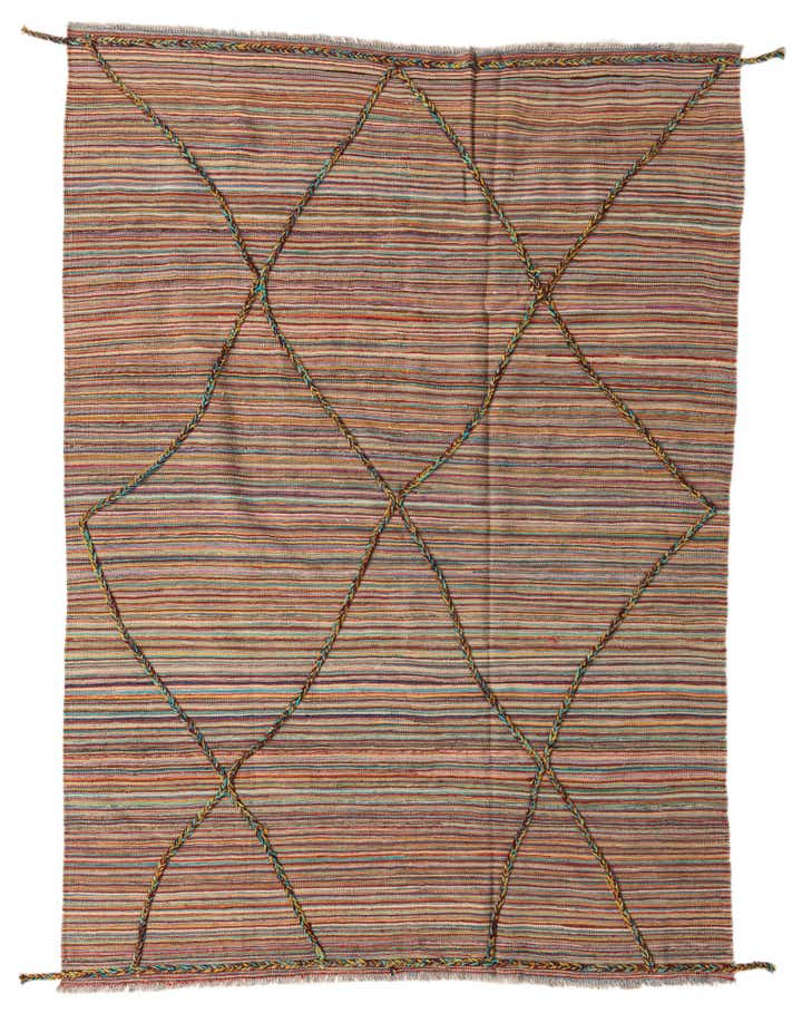 5' 9 x 8' 1 Hand Knotted Moroccan Wool Rug