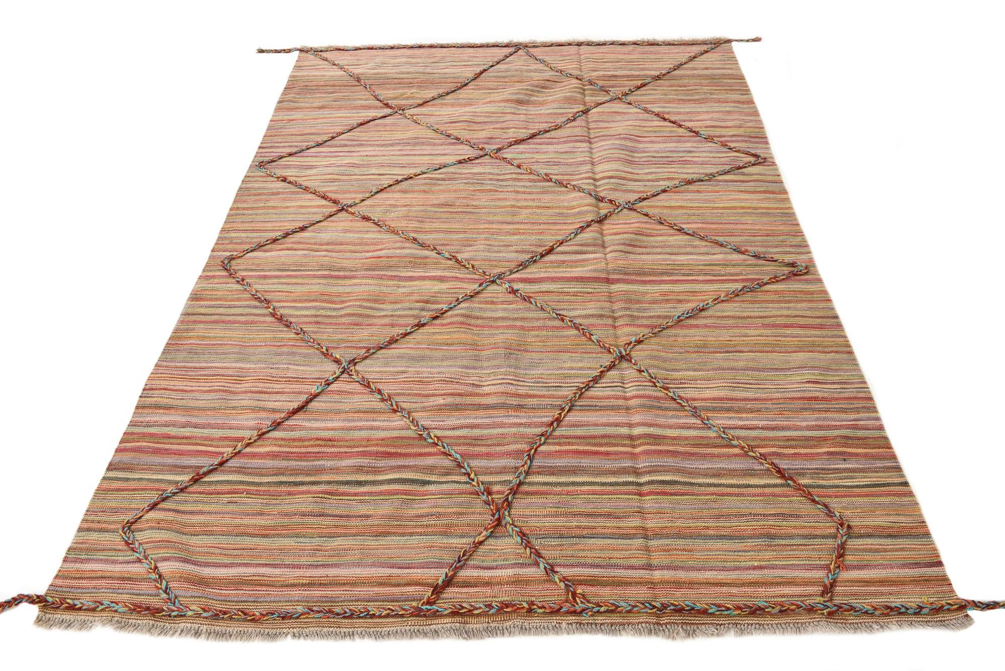 5' 7 x 8' Hand Knotted Moroccan Wool Rug