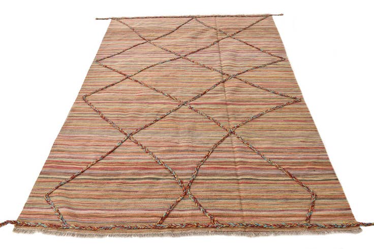 Detail image of 5' 7 x 8' Hand Knotted Moroccan Wool Rug