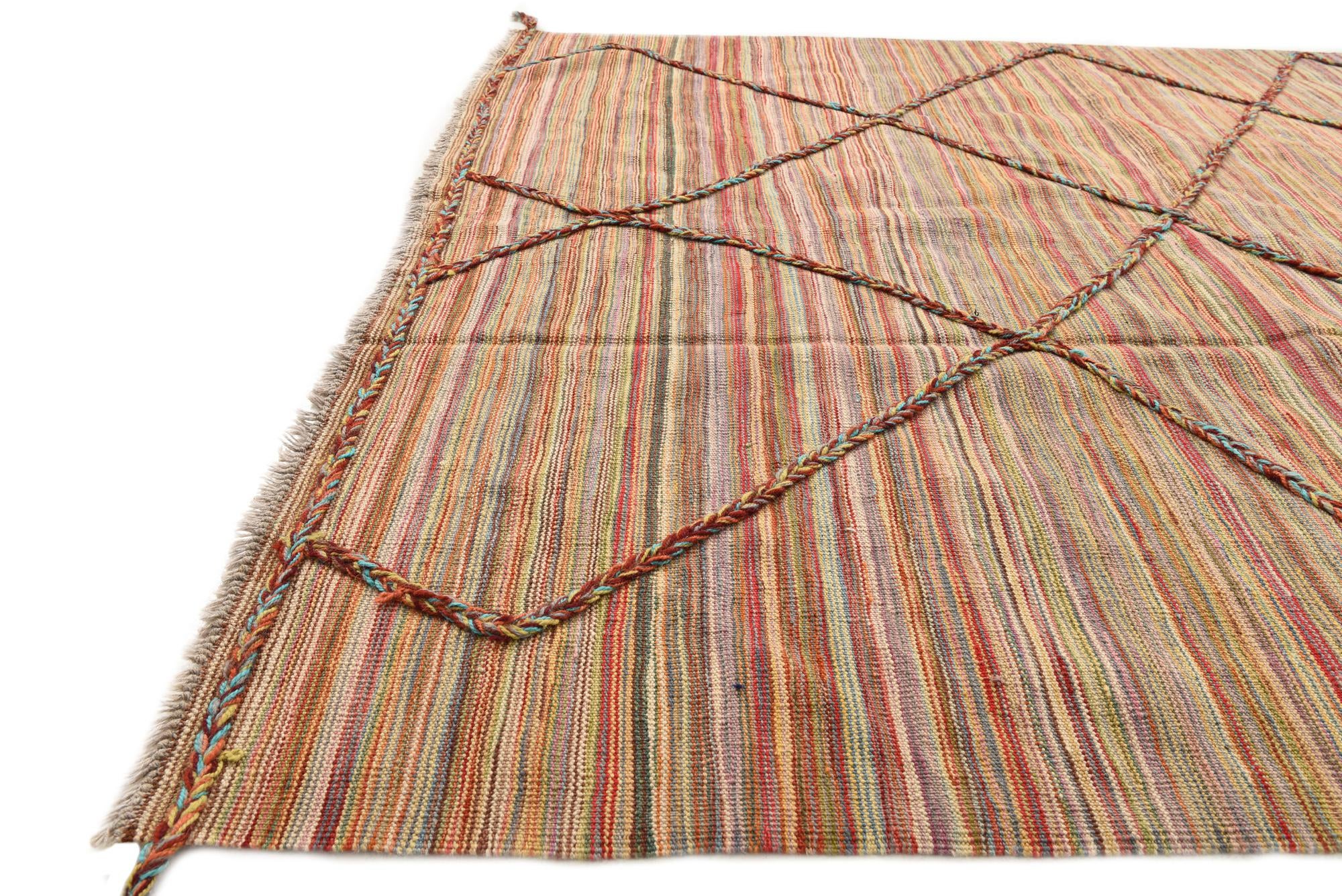 5' 7 x 8' Hand Knotted Moroccan Wool Rug