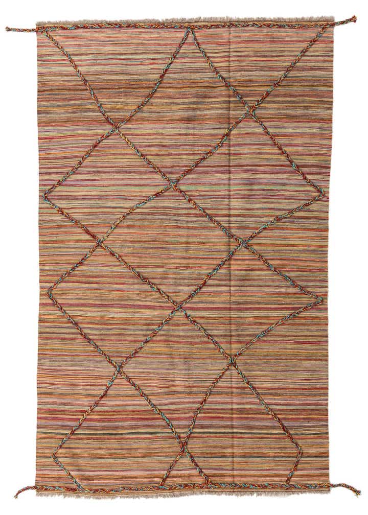 5' 7 x 8' Hand Knotted Moroccan Wool Rug