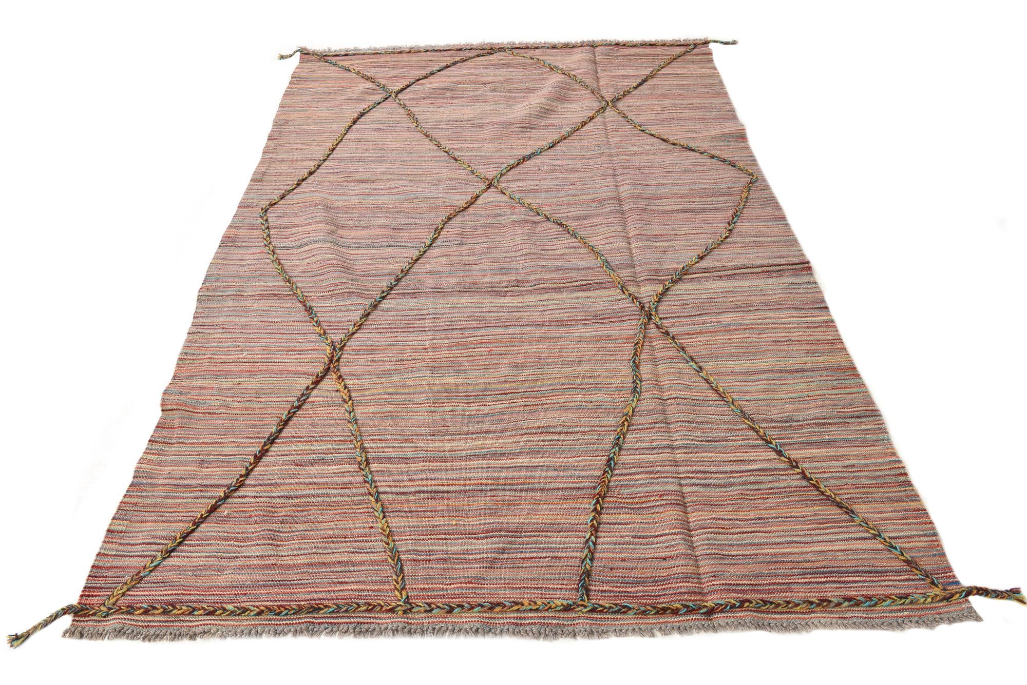 5' 3 x 7' 10 Hand Knotted Moroccan Wool Rug