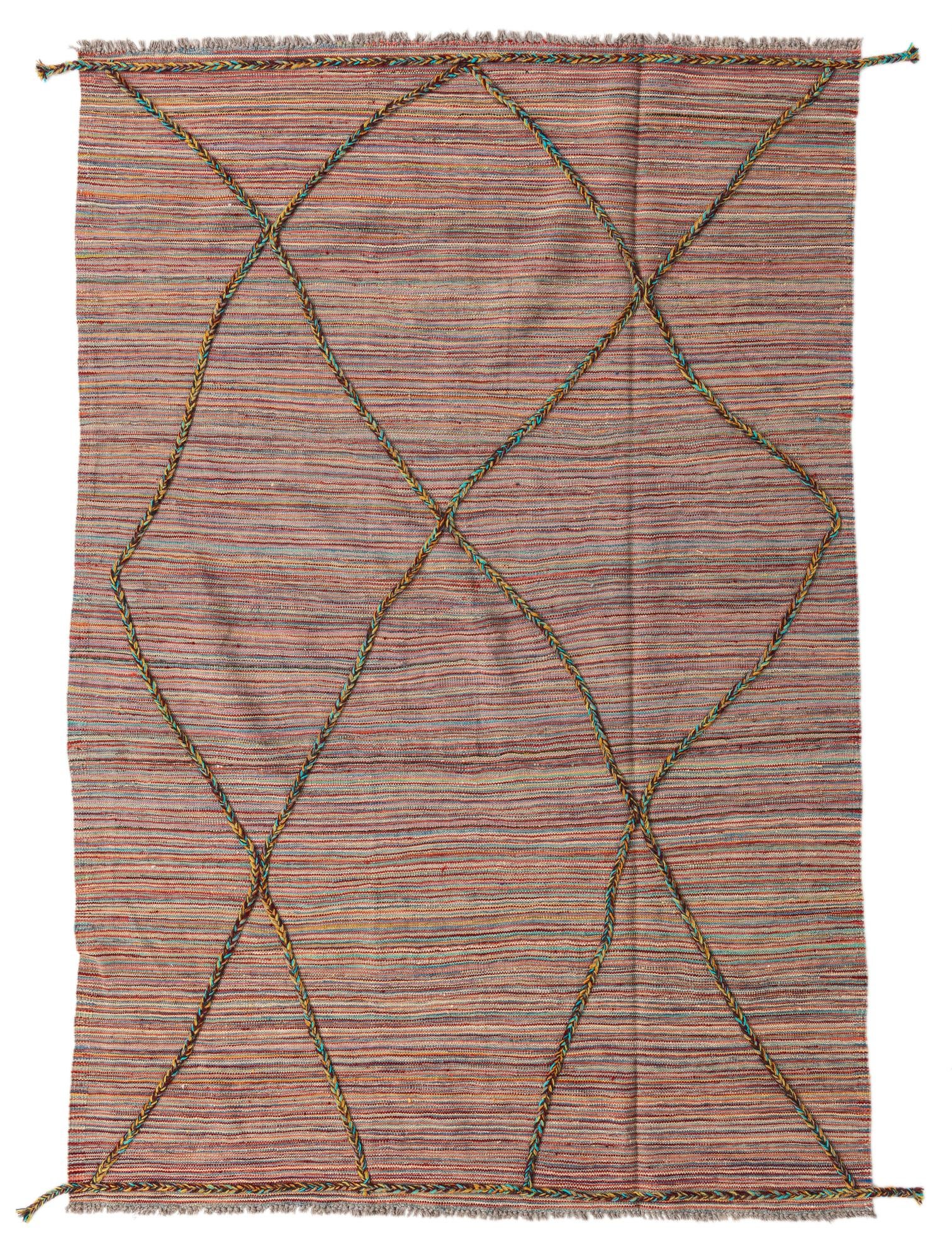 5' 3 x 7' 10 Hand Knotted Moroccan Wool Rug