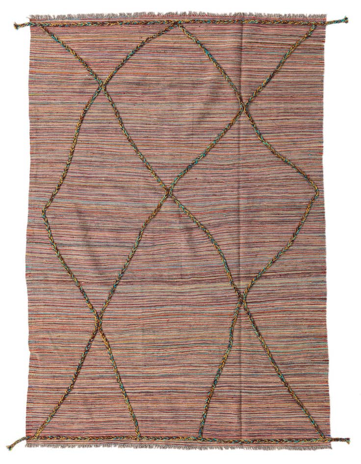 Detail image of 5' 3 x 7' 10 Hand Knotted Moroccan Wool Rug