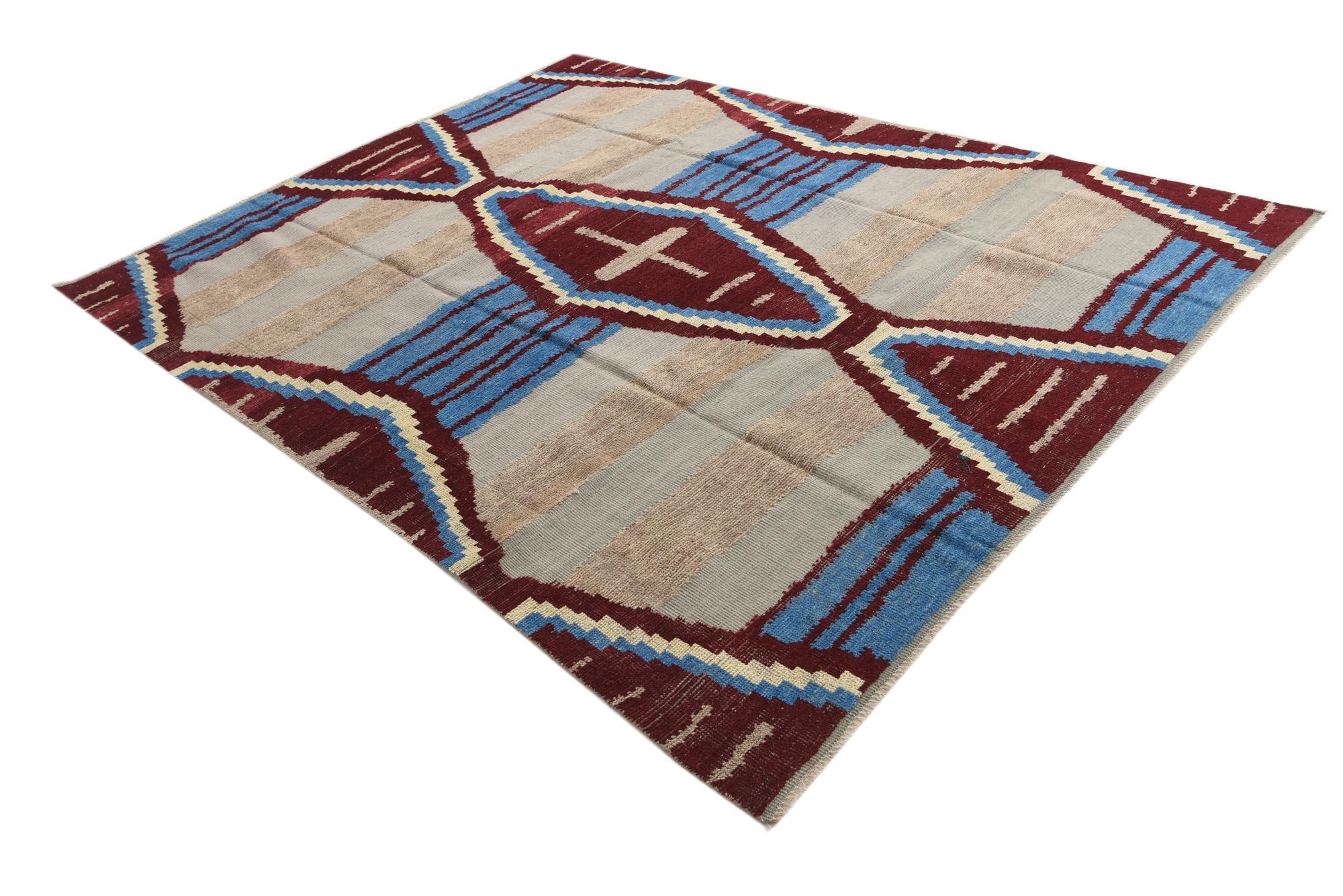 8' x 10' 2 Hand Knotted Moroccan Wool Rug