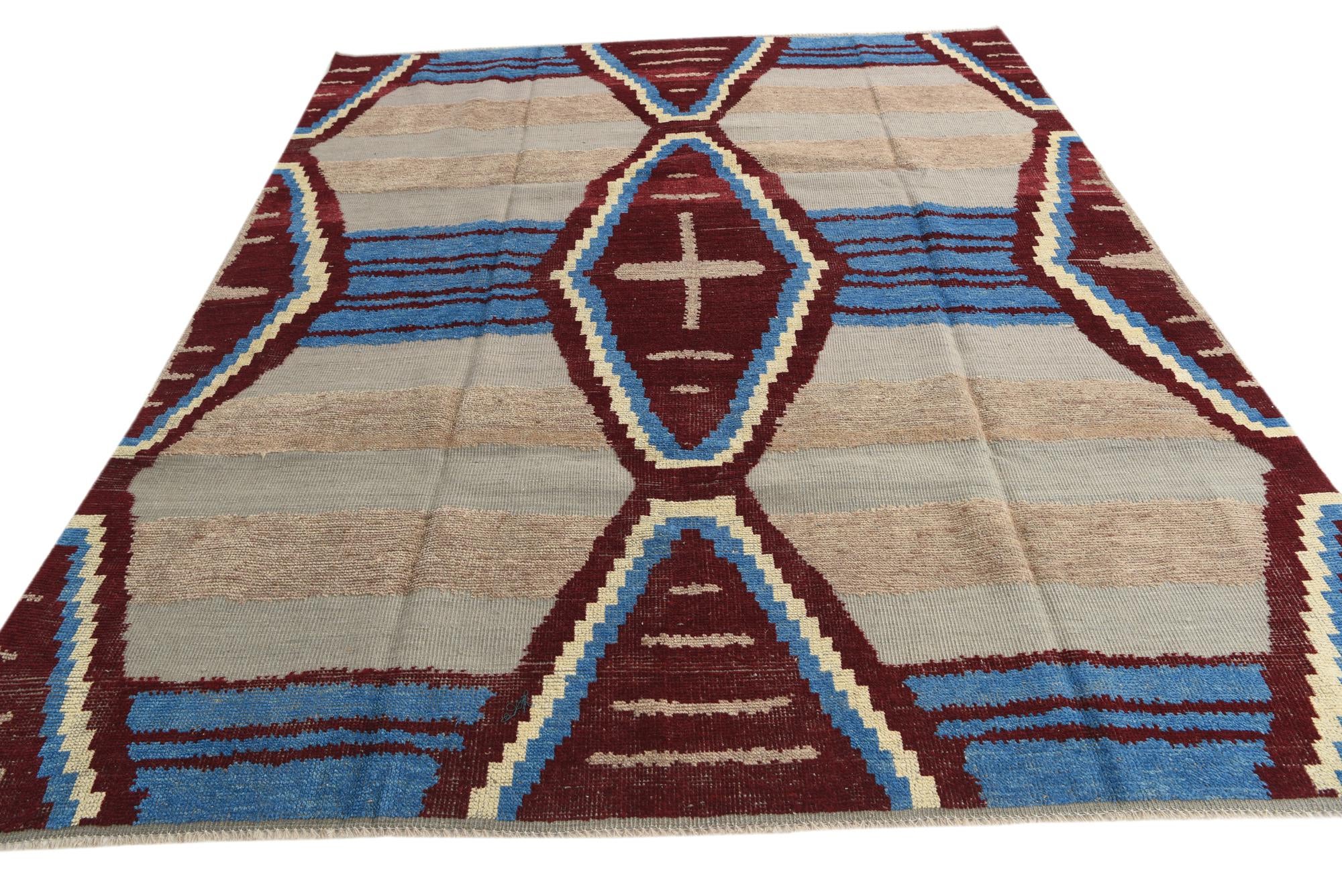 8' x 10' 2 Hand Knotted Moroccan Wool Rug