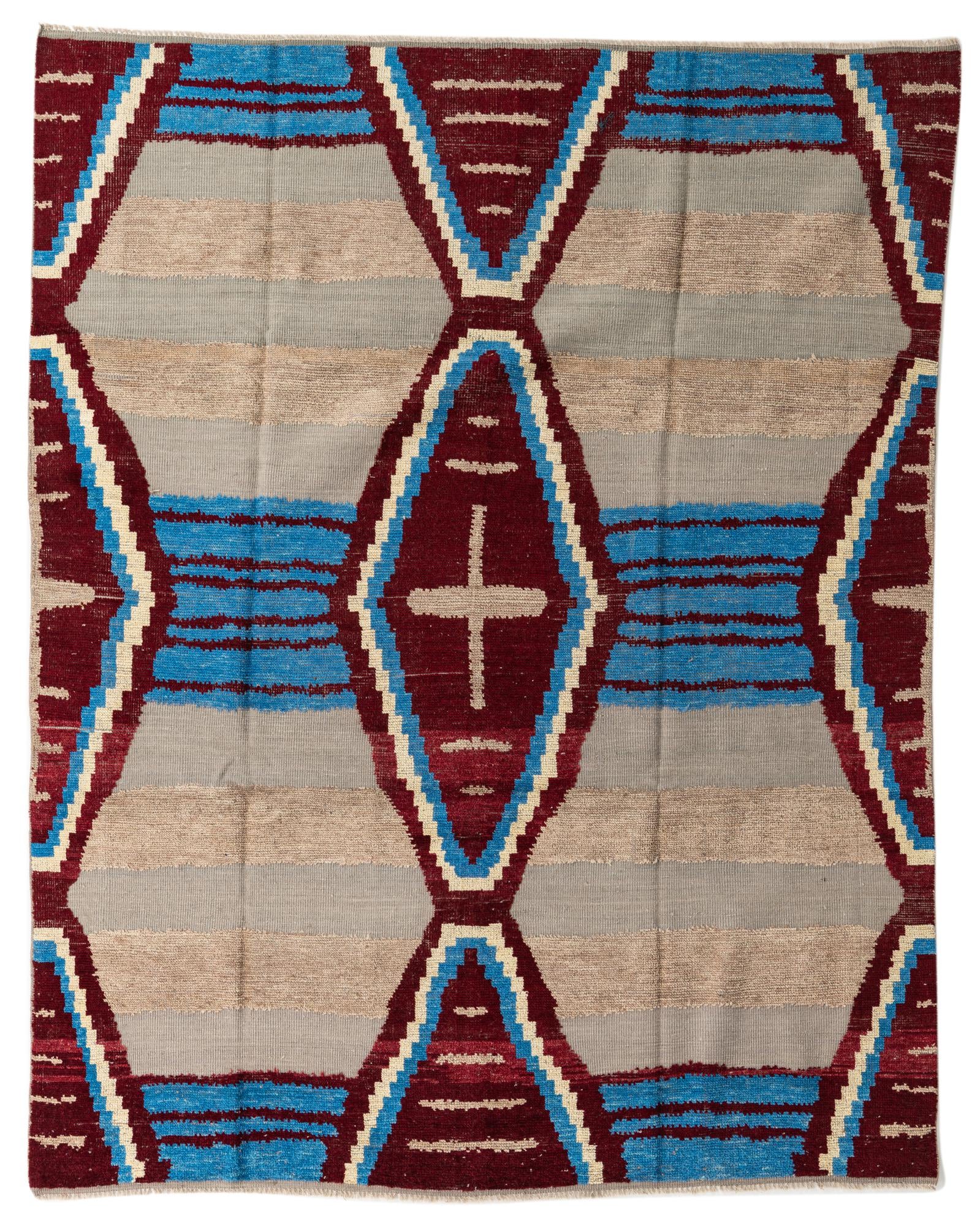 8' x 10' 2 Hand Knotted Moroccan Wool Rug