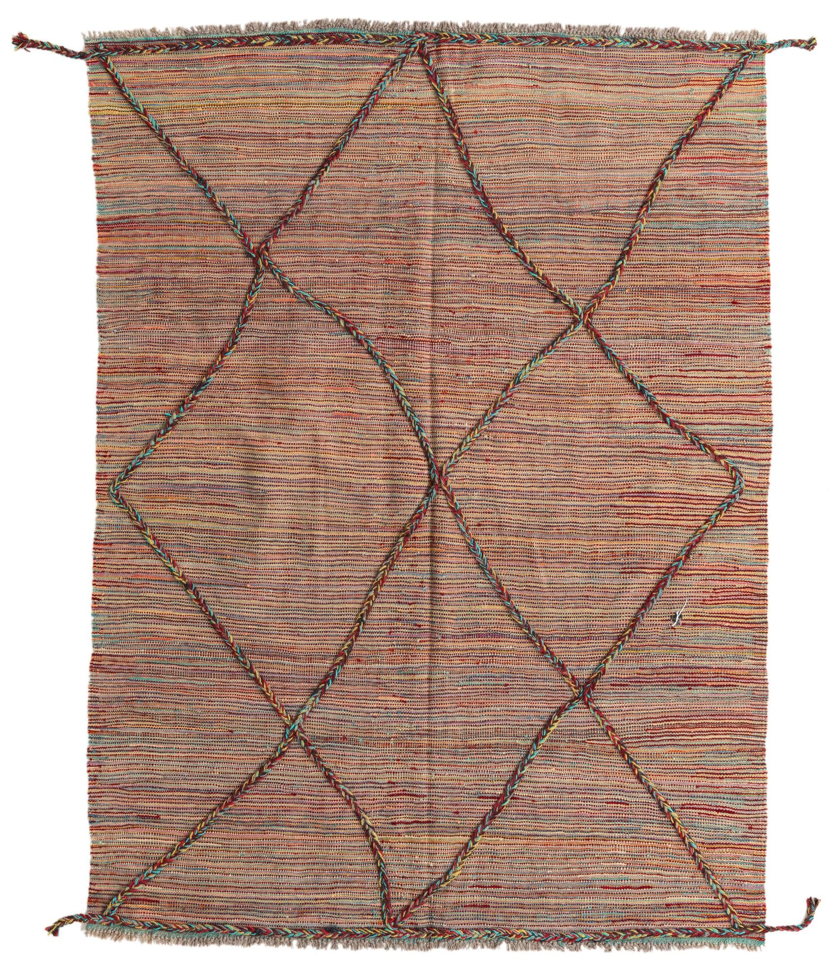 4' 10 x 6' 6 Hand Knotted Moroccan Wool Rug
