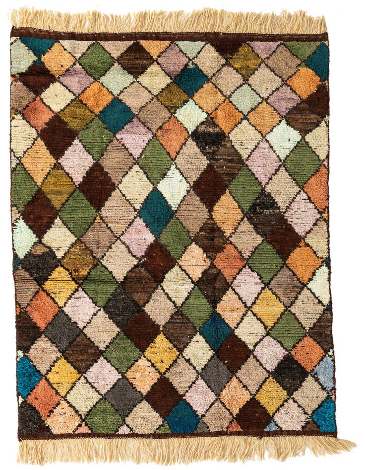 Detail image of 5' 8 x 8' 4 Hand Knotted Moroccan Wool Rug